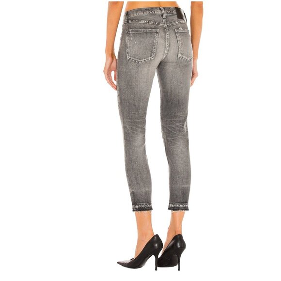 MOUSSY VINTAGE Cadet Skinny Gray Washed Black Distressed Cropped Jeans sz 24 - Picture 3 of 7